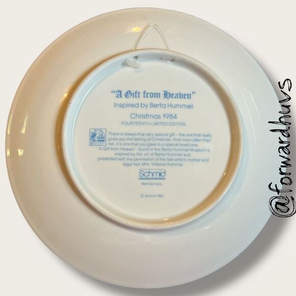 1984 Berta Hummel Collector Plate – “A Gift from Heaven” - No Box - Picture 4 of 7